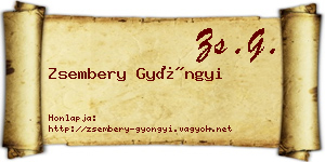 Zsembery Gyöngyi névjegykártya